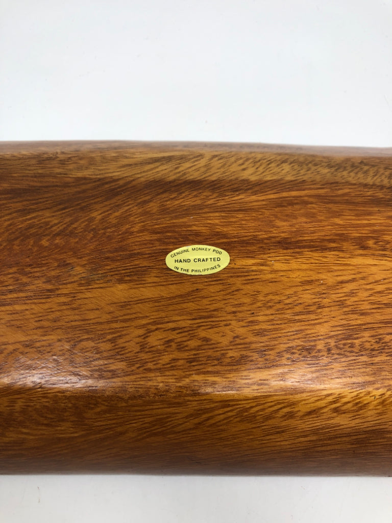 VTG MONKEY POD 2 SECTION WOOD SERVING TRAY.