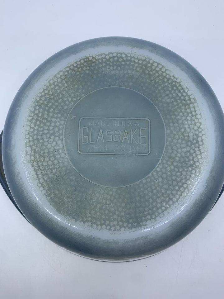 VTG BLUE GRECIAN URN SERVING/BAKING DISH.