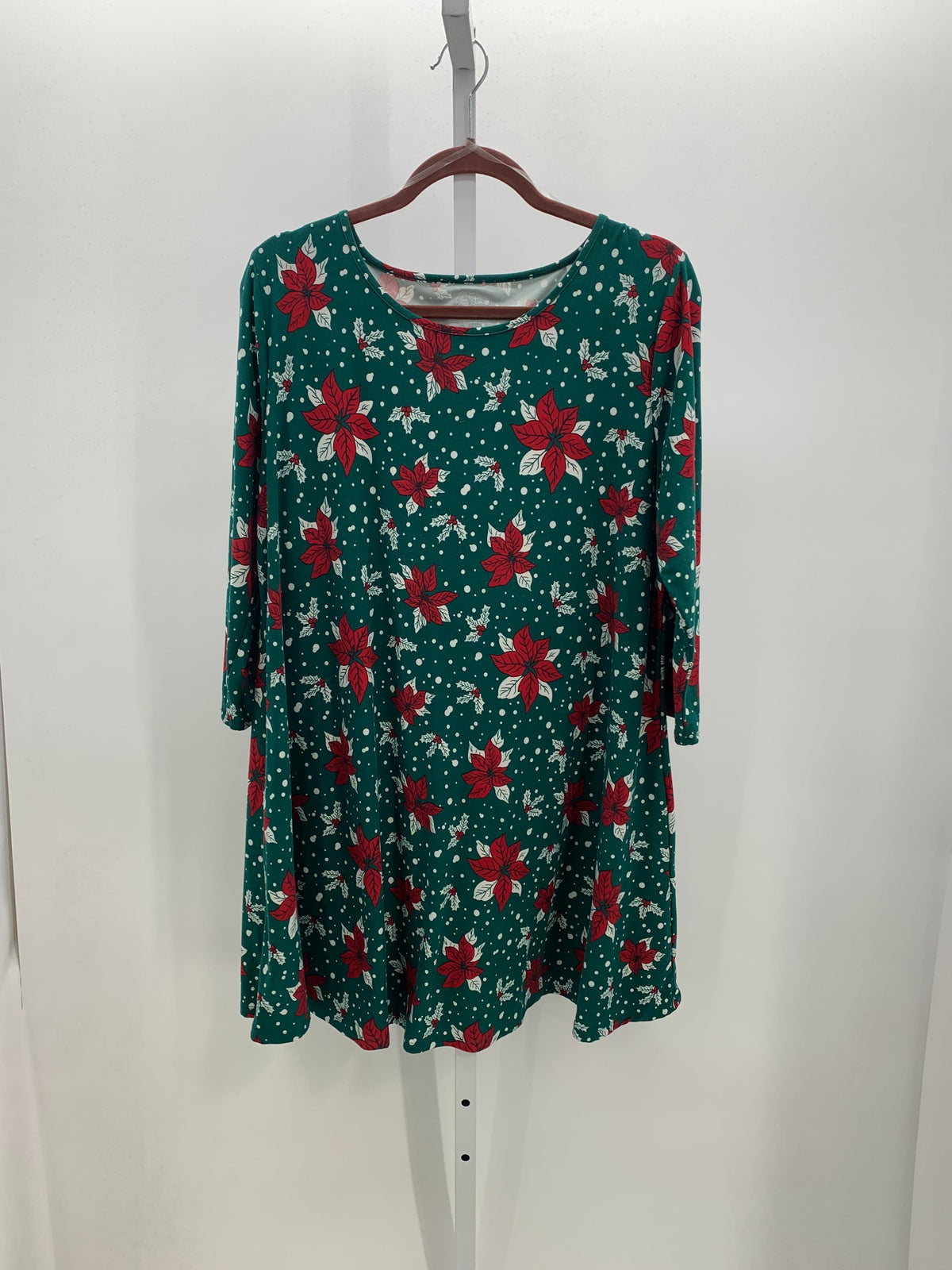 LONG SLV DRESS WHITE DOTS HOLLY