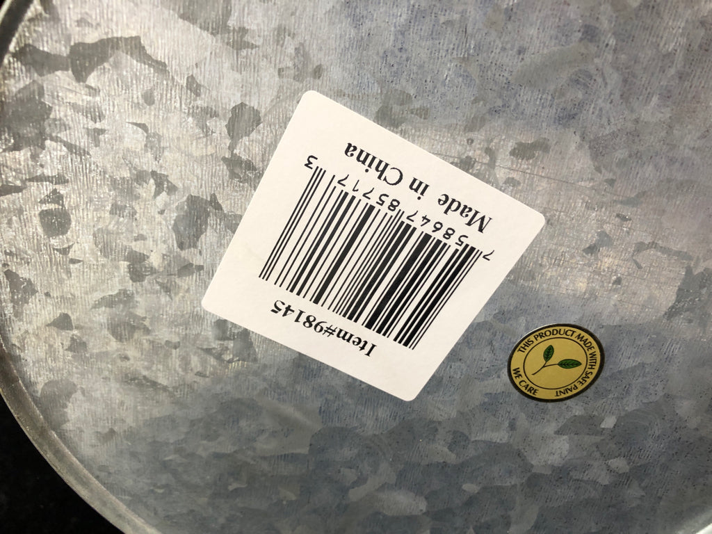 GALVANIZED MILK CAN W/2 HANDLES.