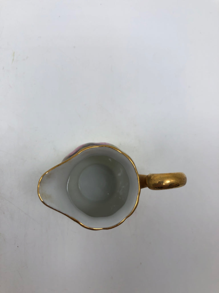 2PC PORCELAIN FRUIT PAINTED PITCHER+BASIN.
