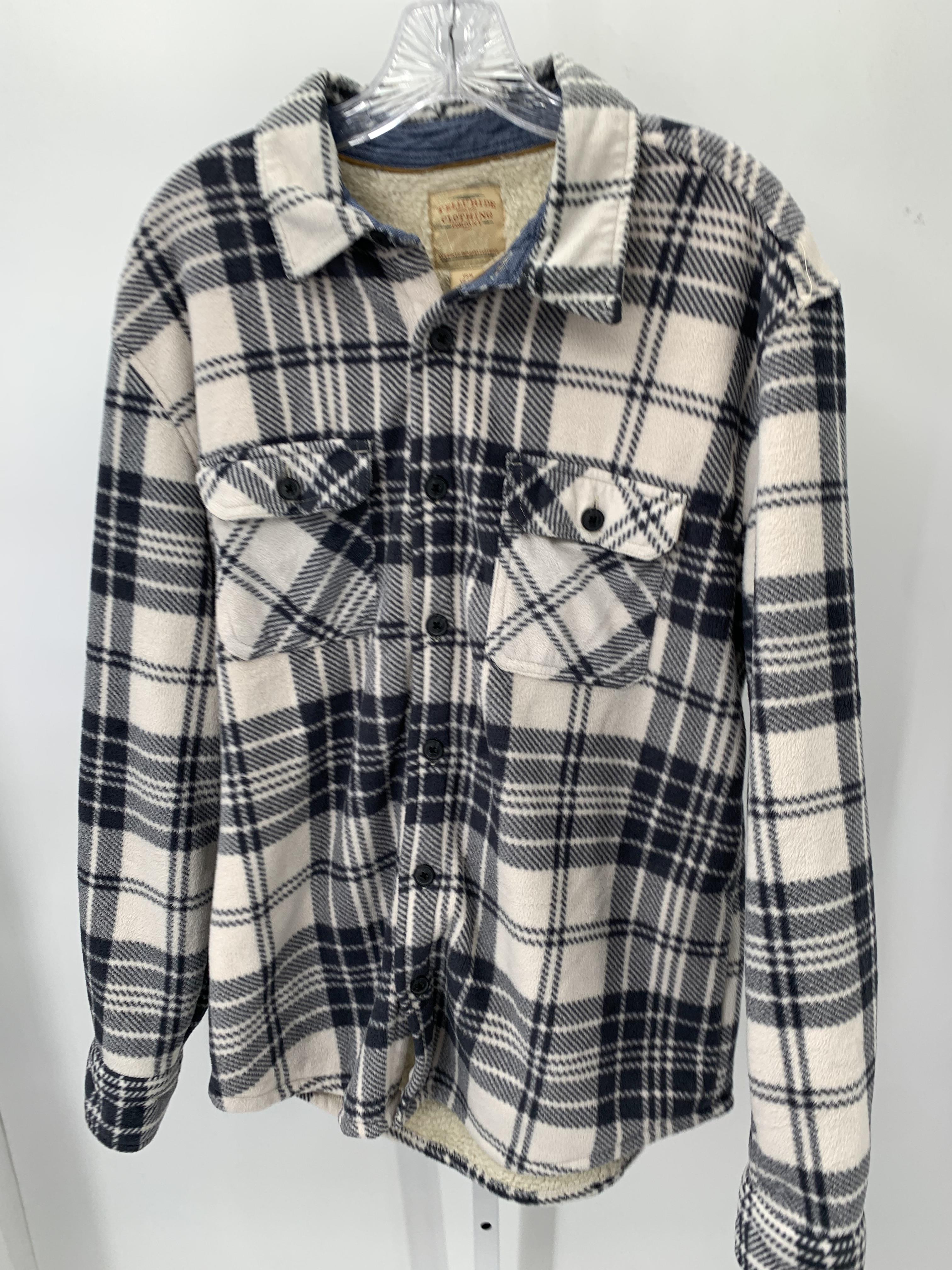 BLUE PLAID BTN DOWN.