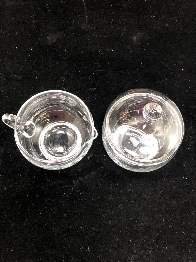 VTG GLASS CREAM & SUGAR.