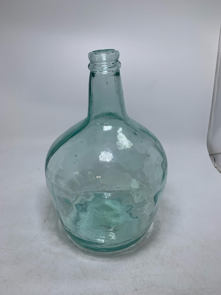 BLUE TINT GLASS HEAVY JUG.