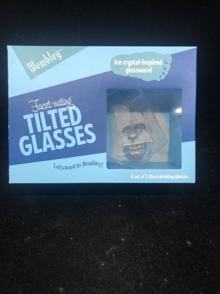 NIB TILTED GLASSES.