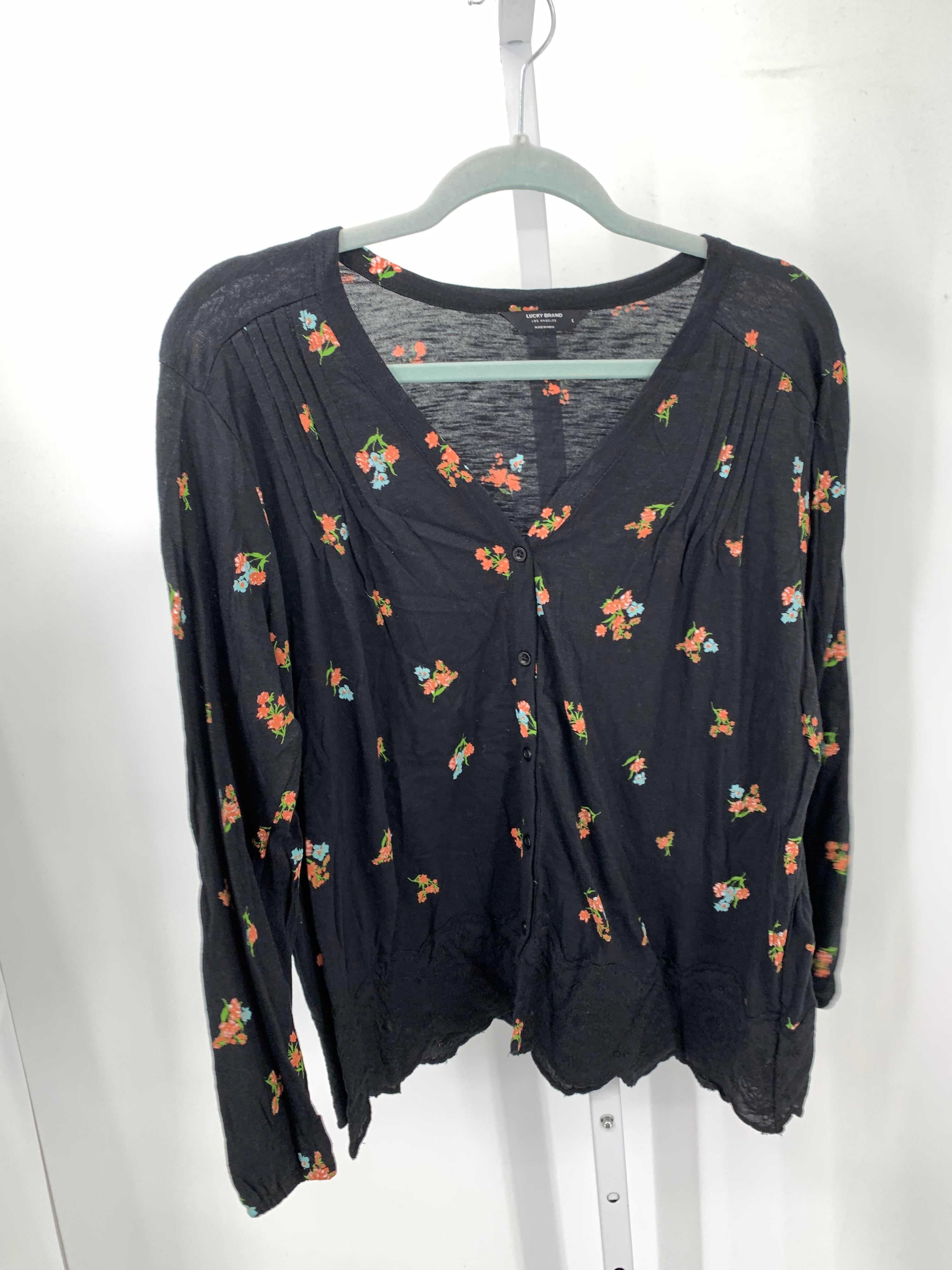 Lucky Brand Size Large Misses Long Sleeve Shirt