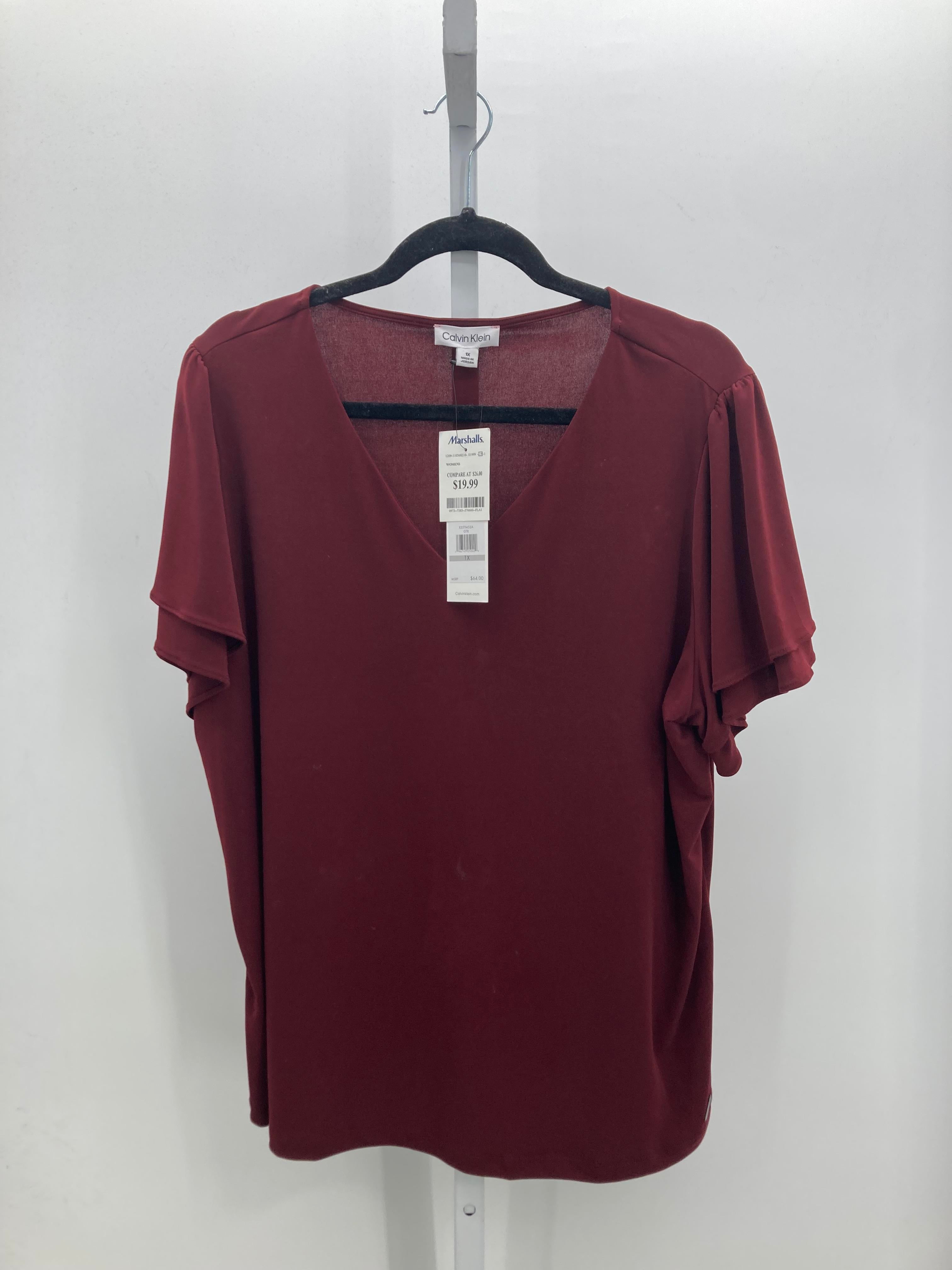 Calvin Klein Size 1X Womens Short Sleeve Shirt