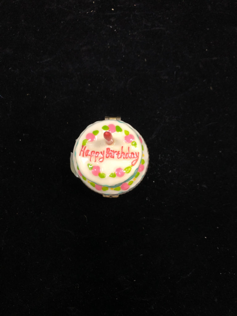 BIRTHDAY TRINKET BOX W/PRESENT CHARM.