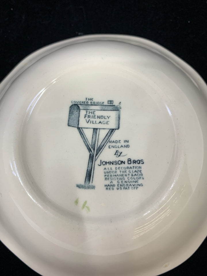 4 VTG SOUP BOWLS RED BARN SCENE JOHNSON BROS.