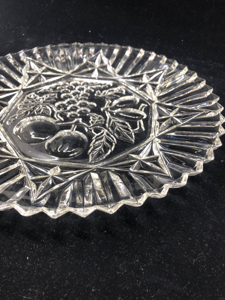 EMBOSSED FRUIT SAWTOOTH EDGE PLATTER.