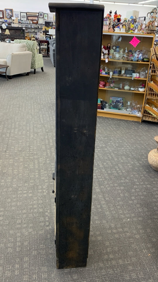 BLACK SHABBY CHIC SHELVING UNIT.
