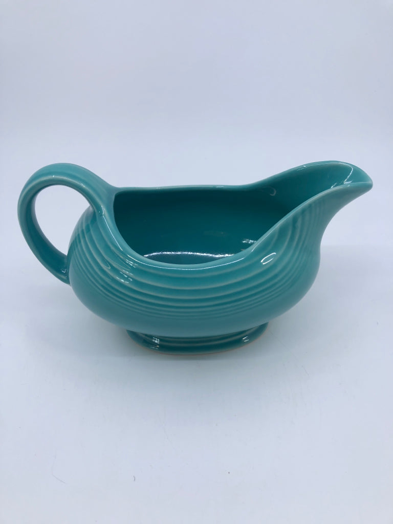 TEAL FIESTA WARE GRAVY BOAT.