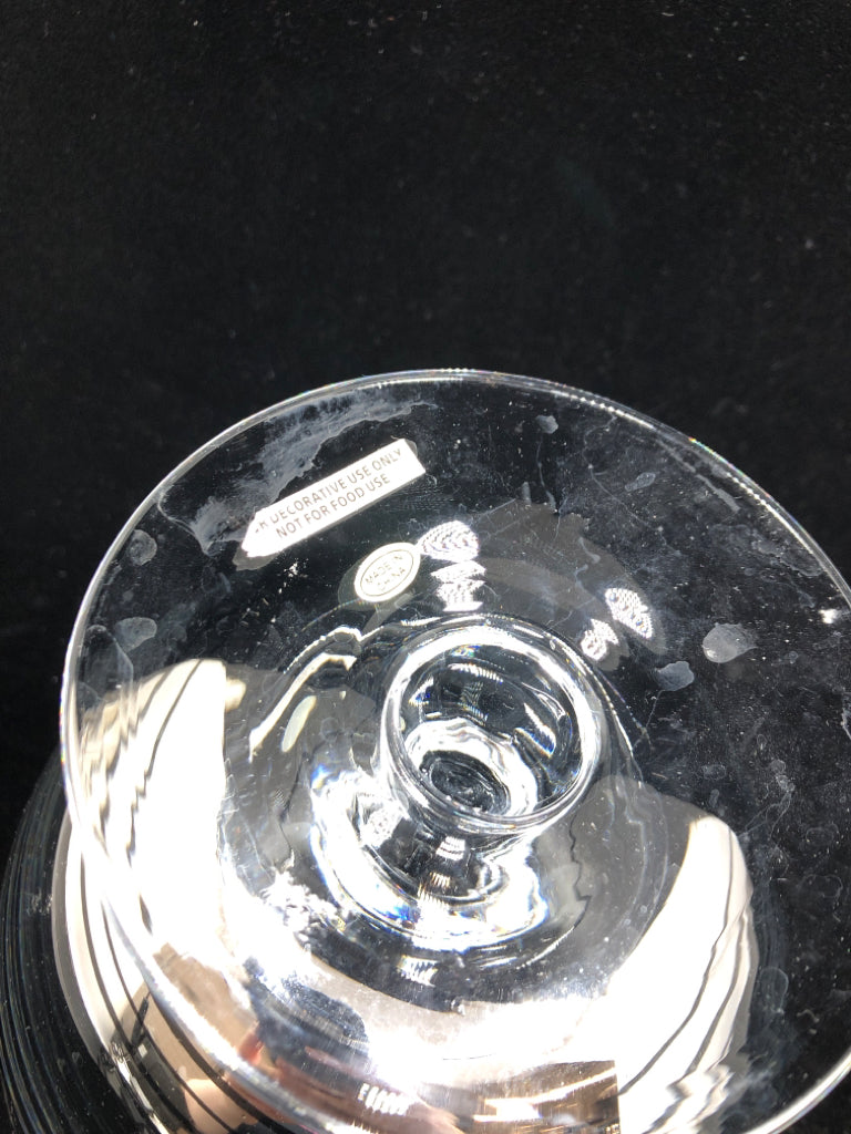 SILVER STRIPE PEDESTAL BOWL.