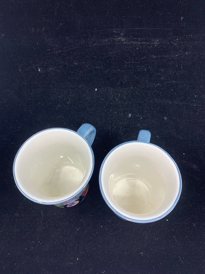 2 BLUE PENGUIN MUGS.