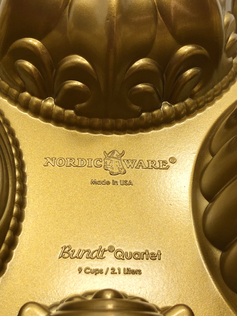 4 CAVITY BUNDT QUARTET CAST ALUMINUM.