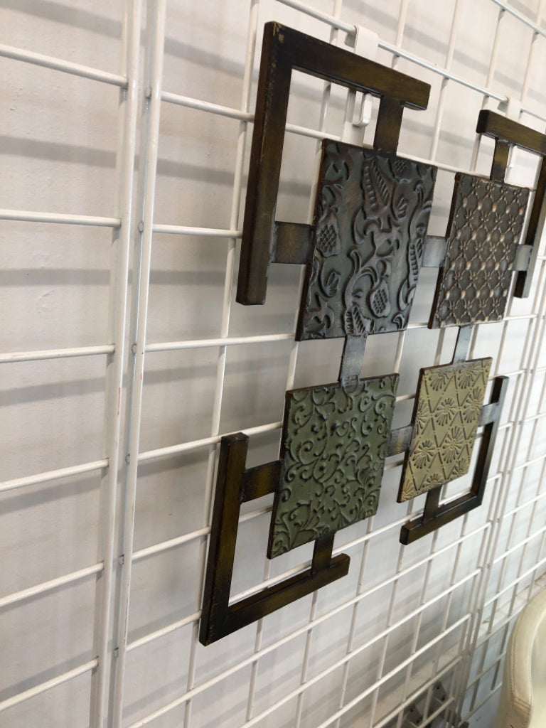 DARK BRUSHED METAL SQUARE WALL-ART.