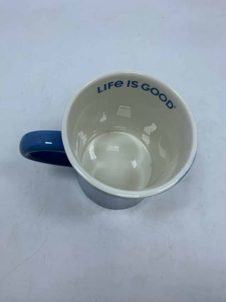 BLUE DAISY LIFE IS GOOD MUG.