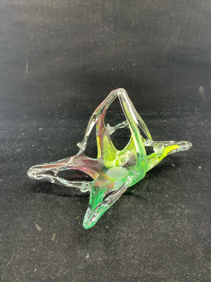 BLOWN GLASS BUTTERFLY BOWL.