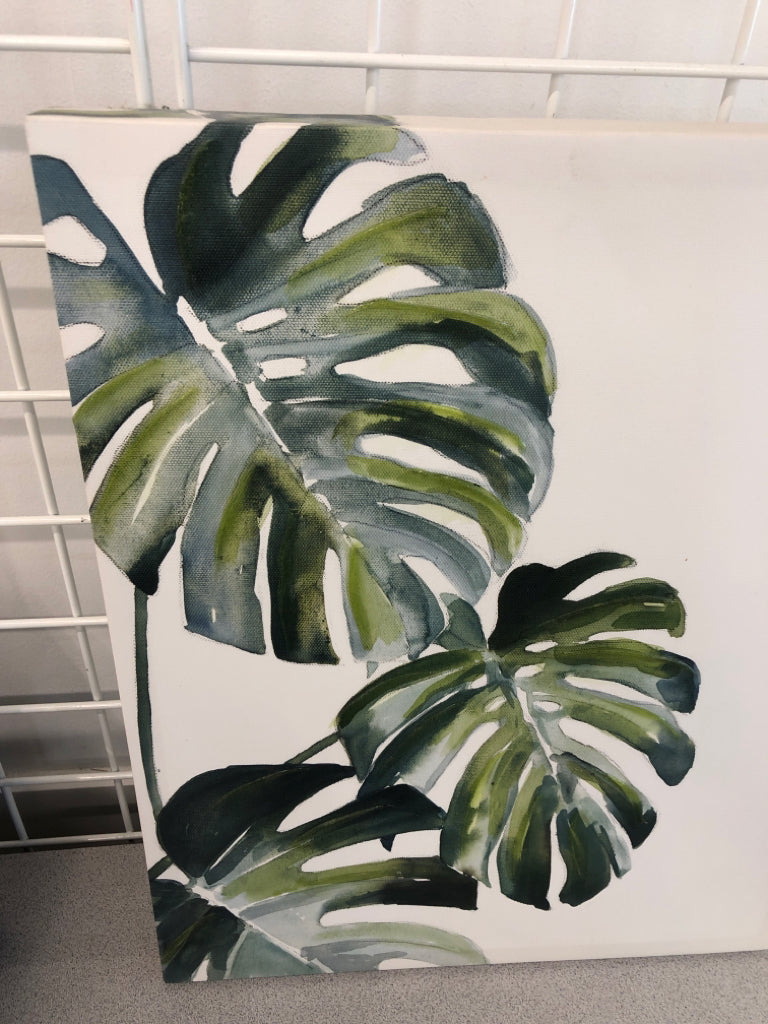 PALM LEAVES CANVAS WALL ART.
