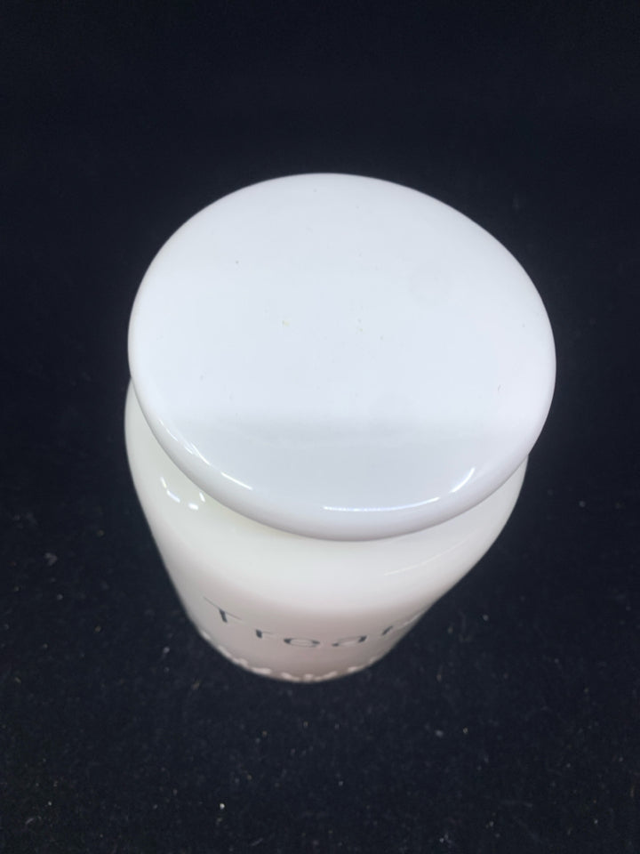 WHITE TREATS CANISTER.