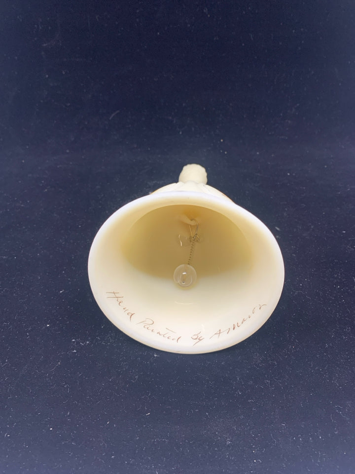 FENTON FROSTED CREAM GLASS BELL.