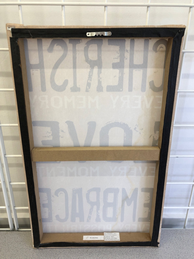 CHERISH EVERY MOMENT CANVAS WALL DECOR.