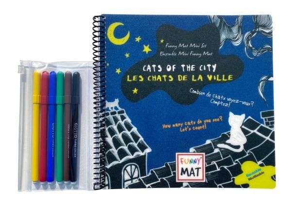 Funny Mat Travel Set W/Markers - Cats Of The City