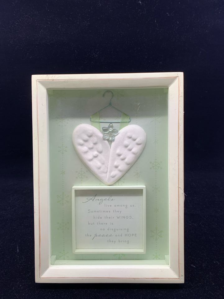 ANGELS SHADOWBOX CREAM WALL HANGING.