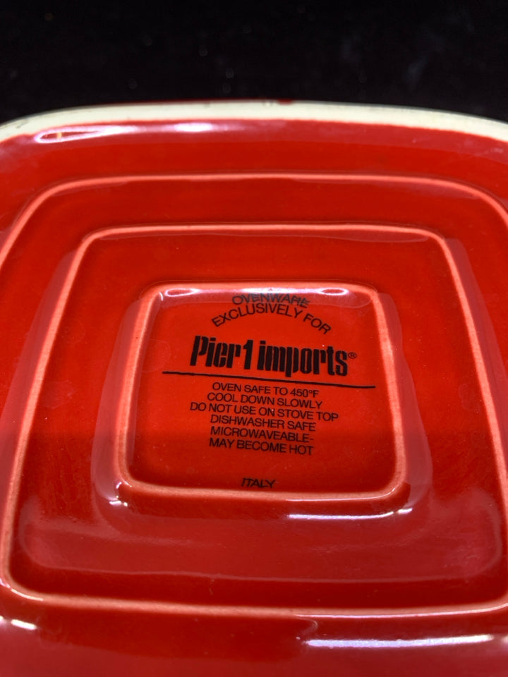 RED CERAMIC BAKING DISH-PIER 1.