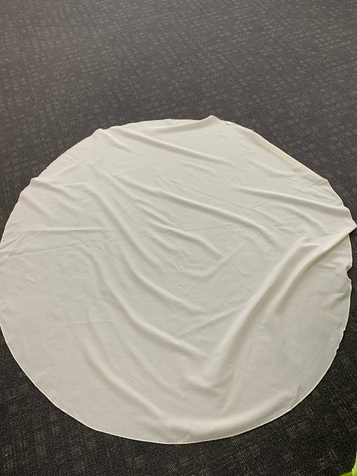 CREAM SHEER ROUND TABLECLOTH.