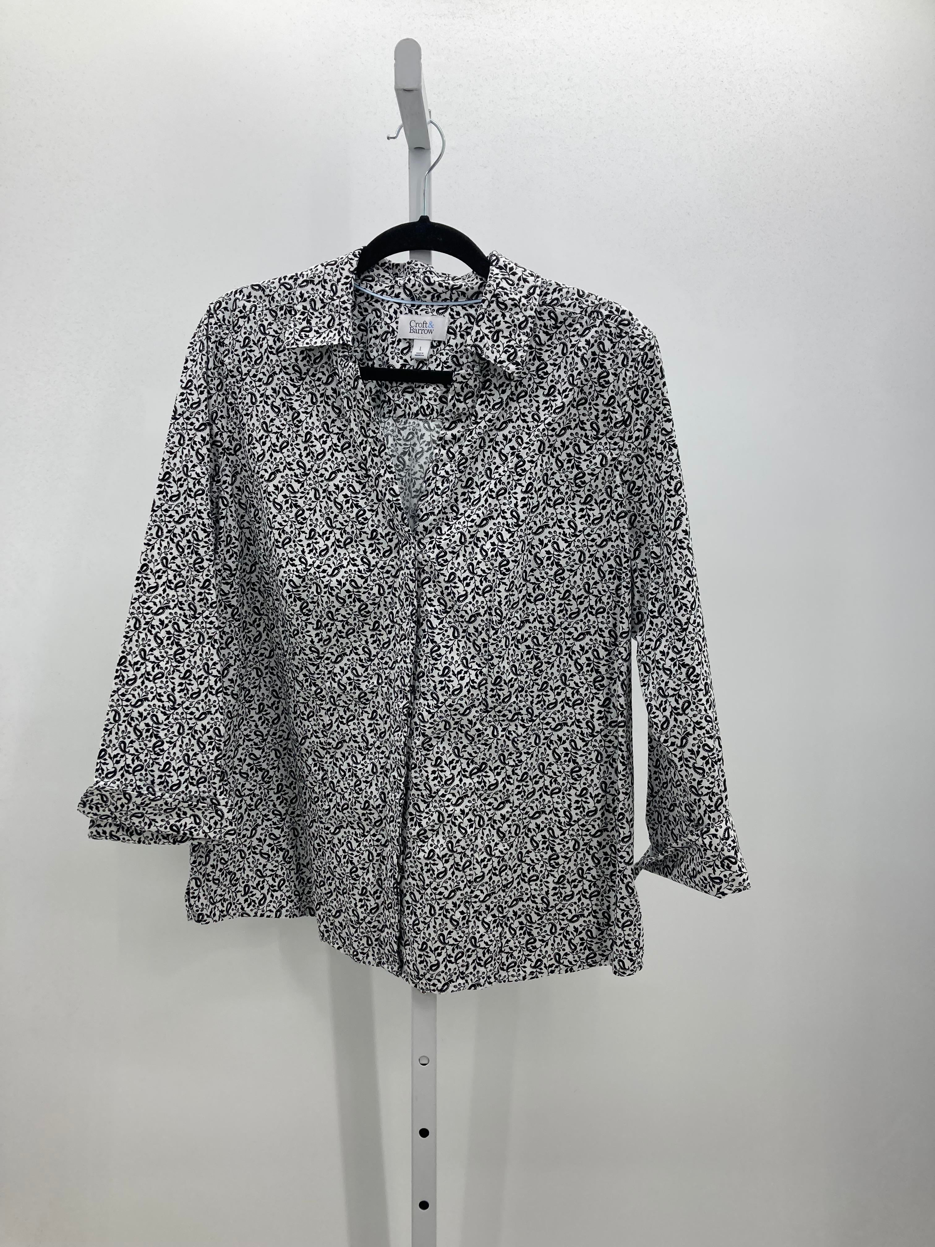 Croft & Barrow Size Large Misses 3/4 Sleeve Shirt