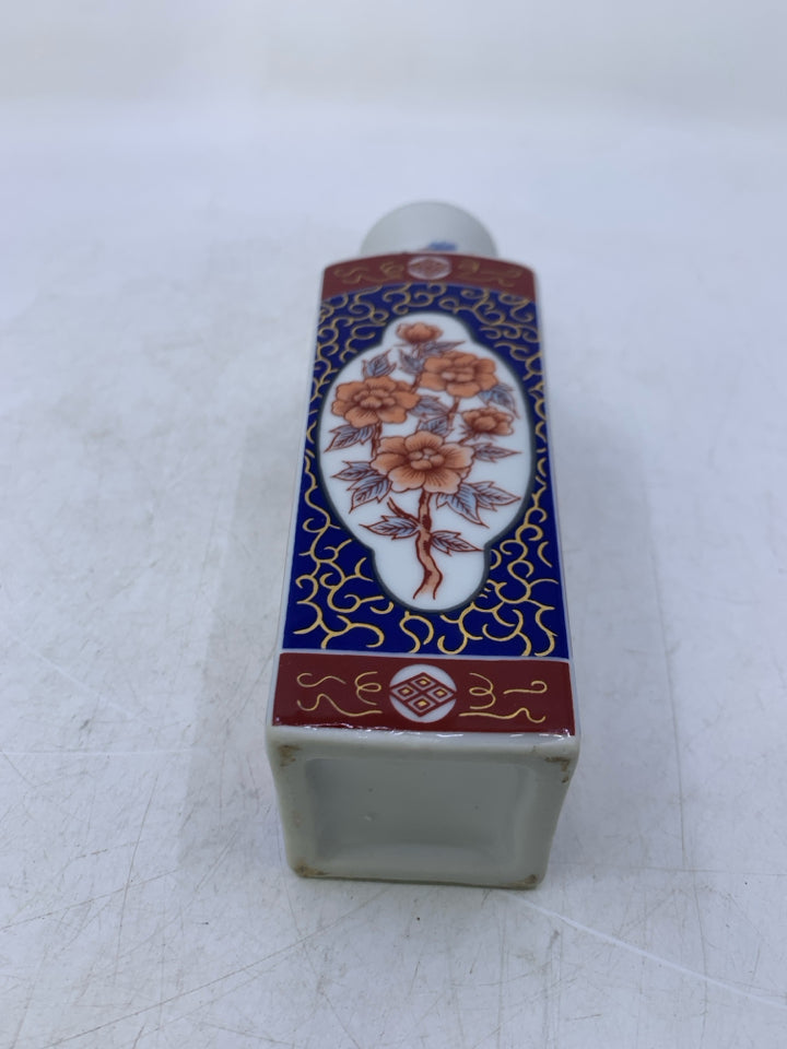 ASIAN STYLE COLORED BLOCK ROUND VASE.