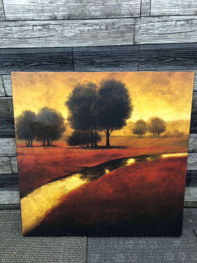 FALL RIVER SCENE CANVAS PAINTING.