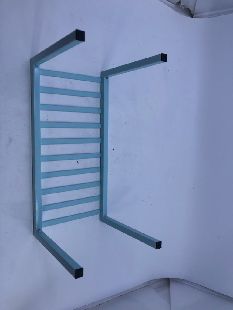 LIGHT BLUE CABINET STORAGE RISER.