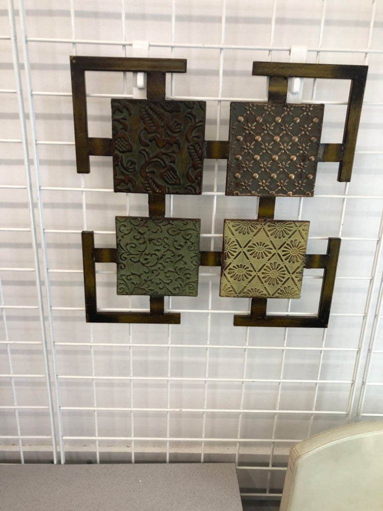 DARK BRUSHED METAL SQUARE WALL-ART.