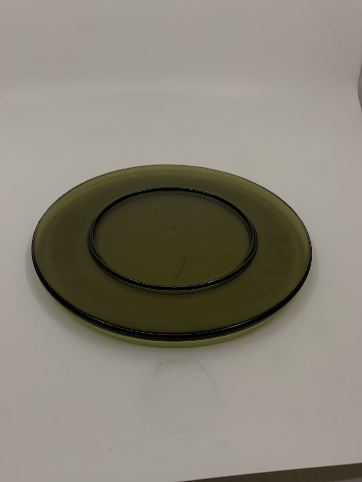 GREEN CANDLE PLATE.