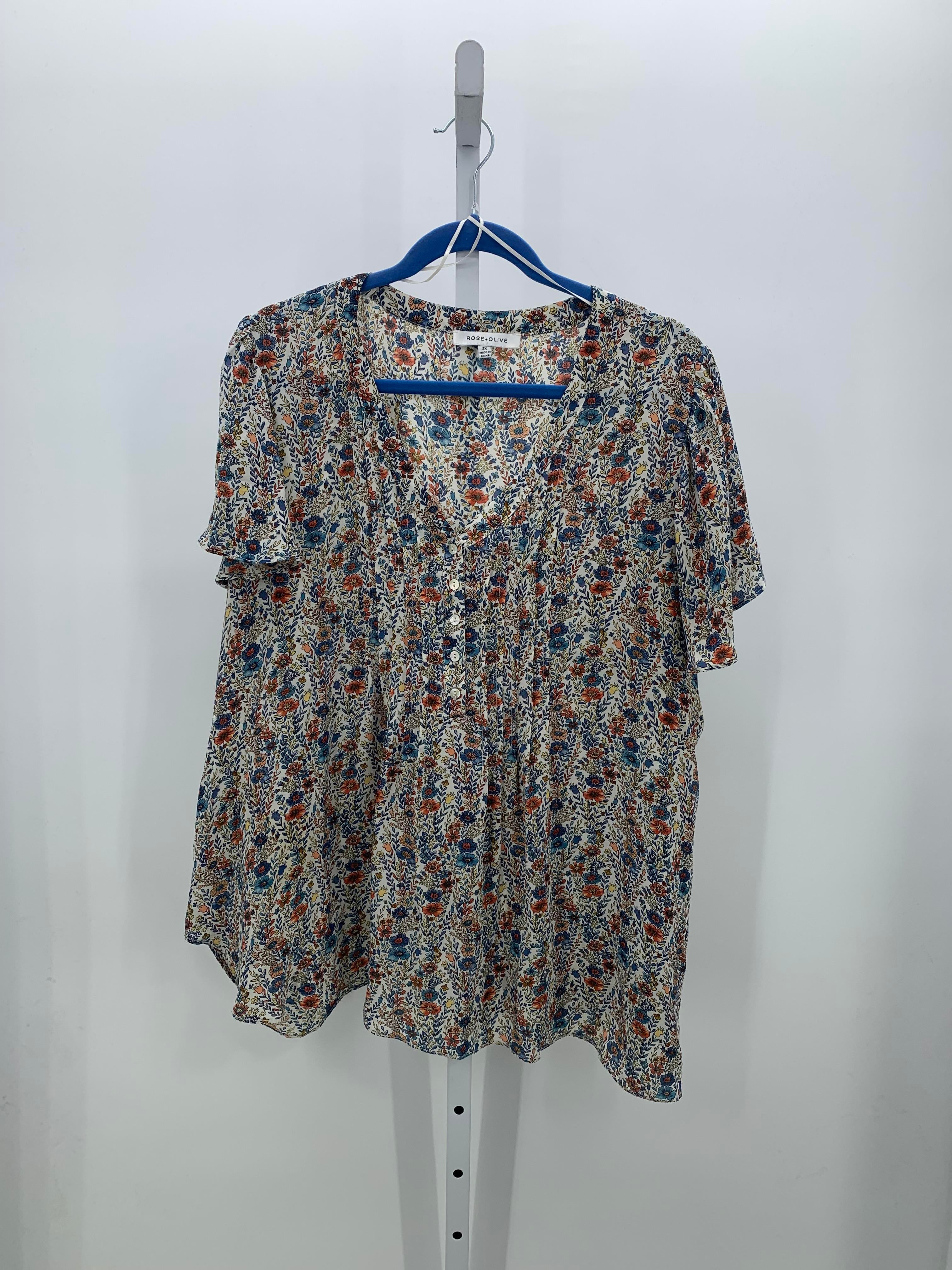 Rose & Olive Size 2X Womens Short Sleeve Shirt