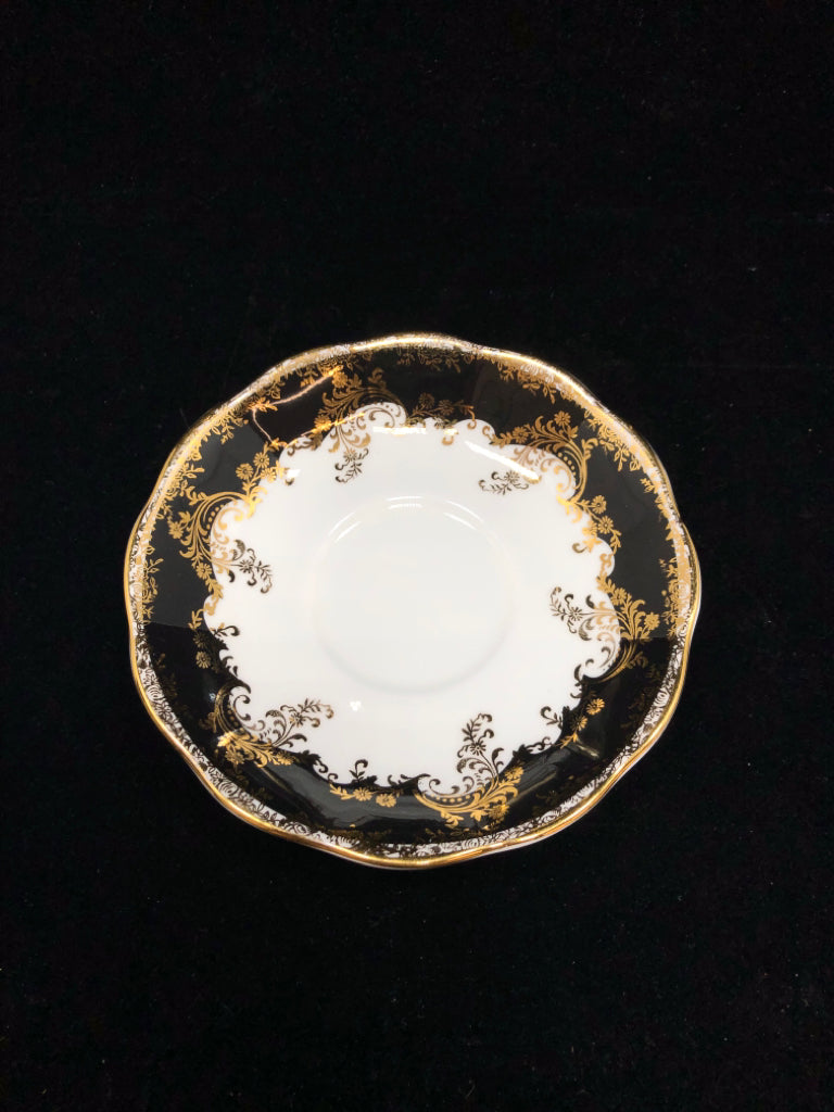 BLACK DIAMOND TEA CUP & SAUCER - ROYAL ALBERT.