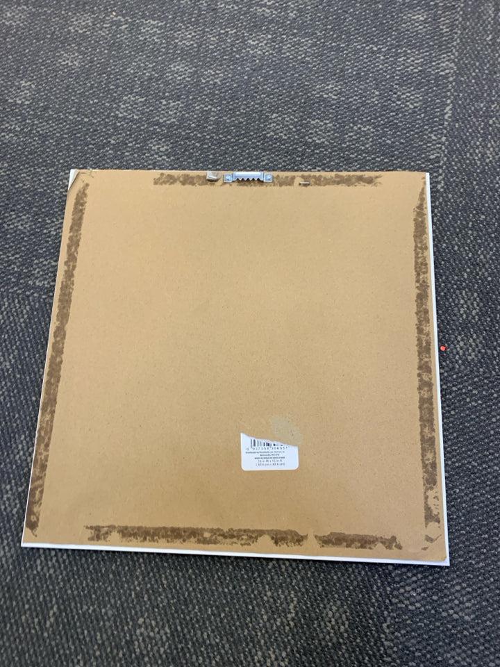 SMALL WHITE FRAMED SQUARE MIRROR.