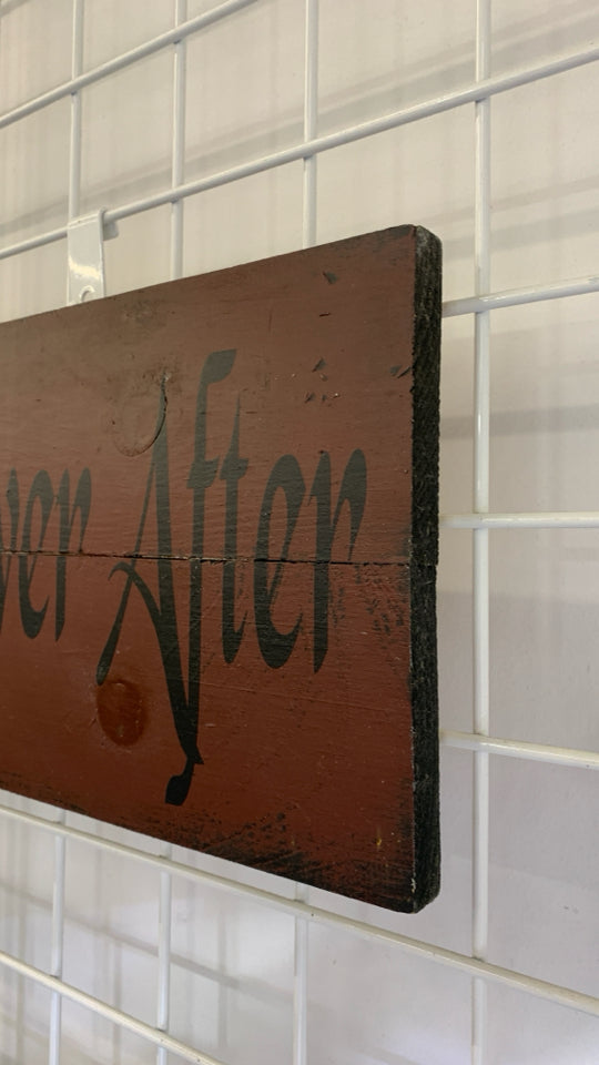 WE ALL LIVED HAPPILY EVER AFTER WOOD WALL HANGING.