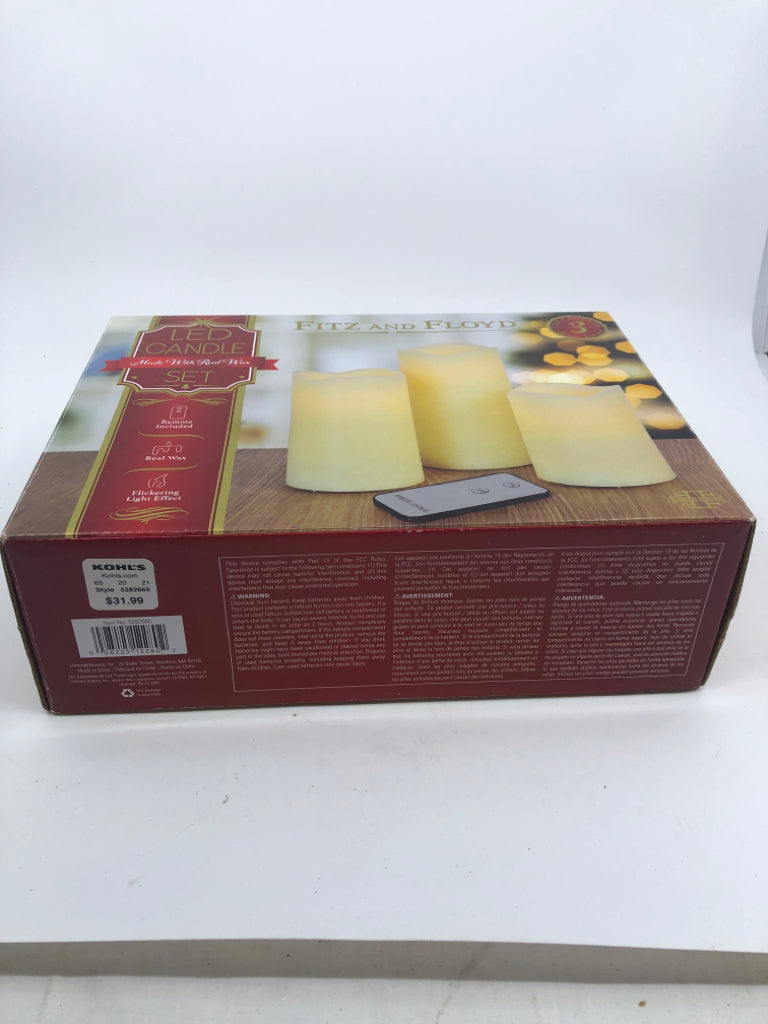 NIP 3 LED CANDLES FITZ & FLOYD.
