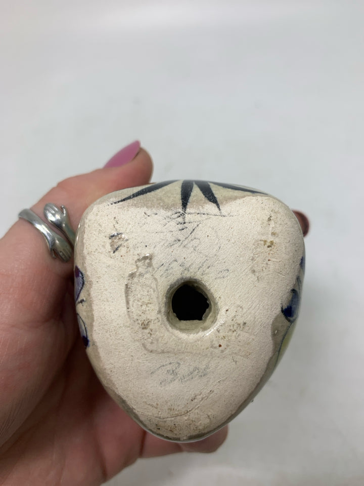 SMALL HAND PAINTED OWL MADE IN MEXICO.