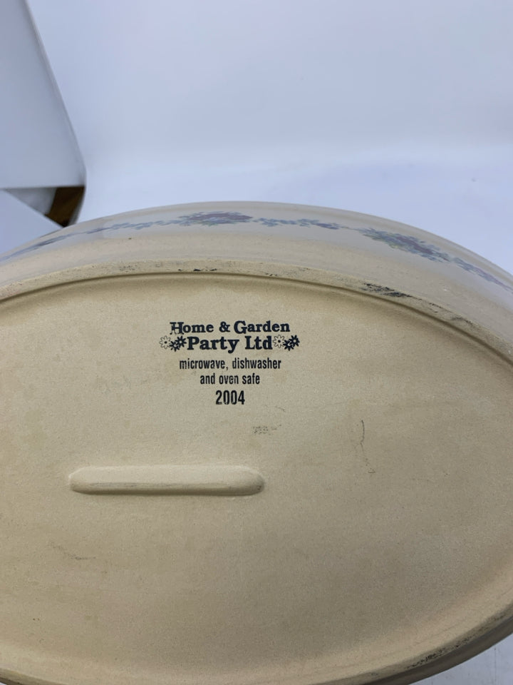 FLORAL OVAL CASSEROLE/ BAKER.