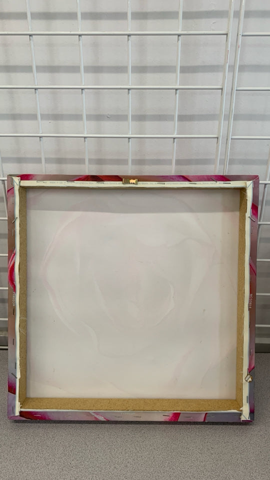 PINK ROSE CANVAS WALL HANGING.