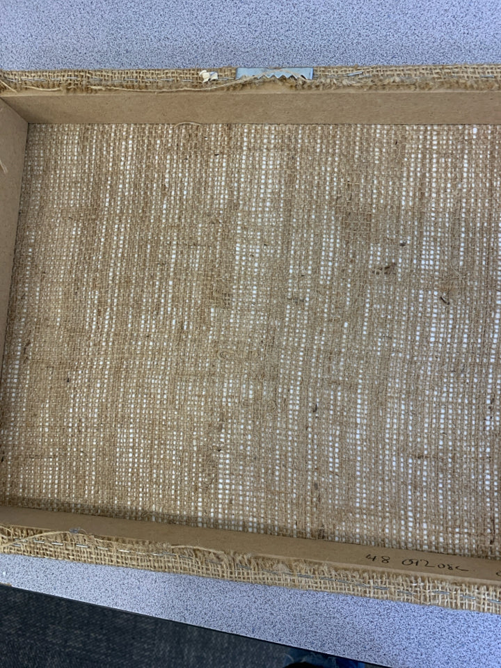 VENICE BRIDGE ON BURLAP CANVAS.