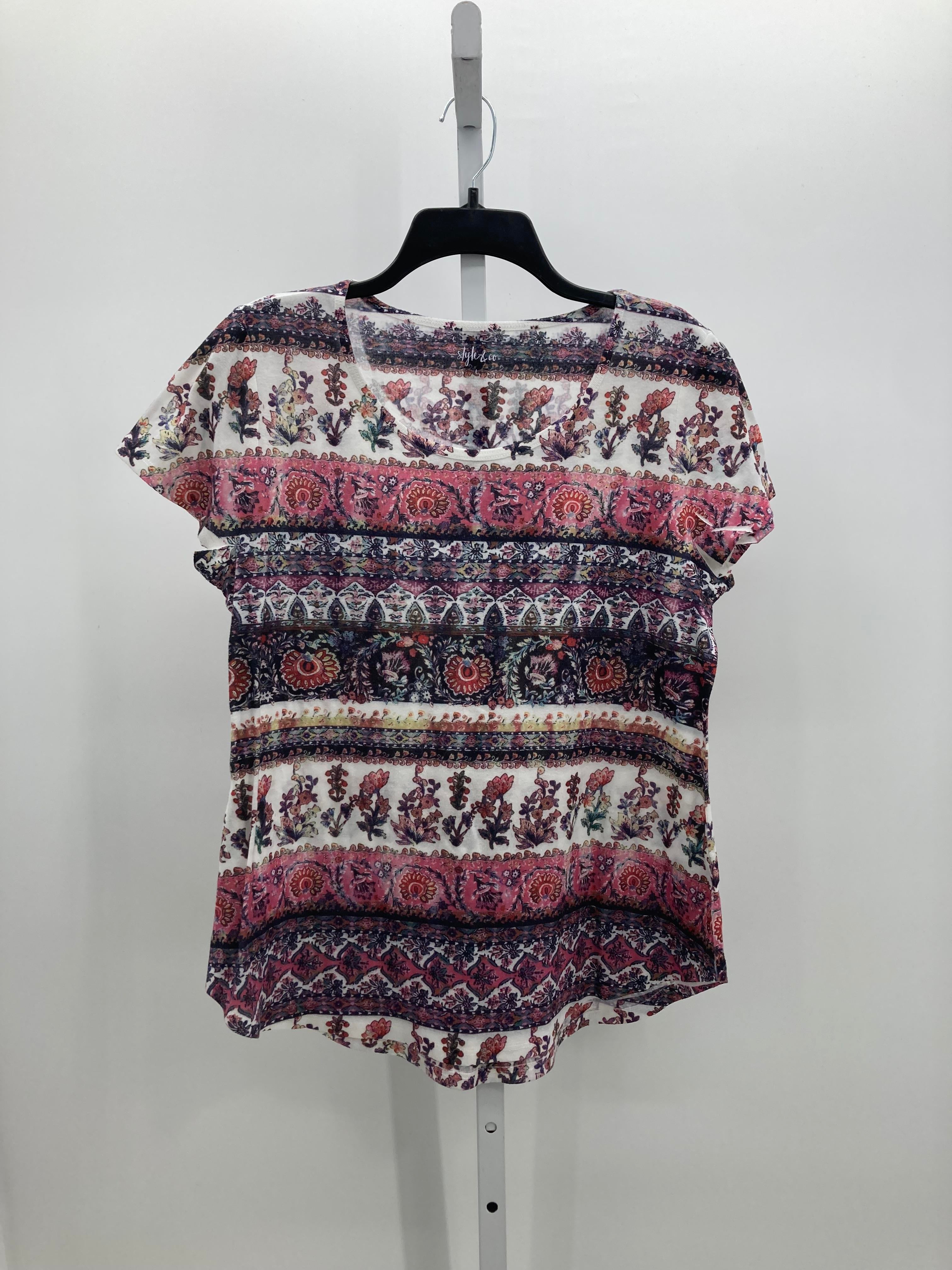 Style & Co. Size Large Misses Short Sleeve Shirt