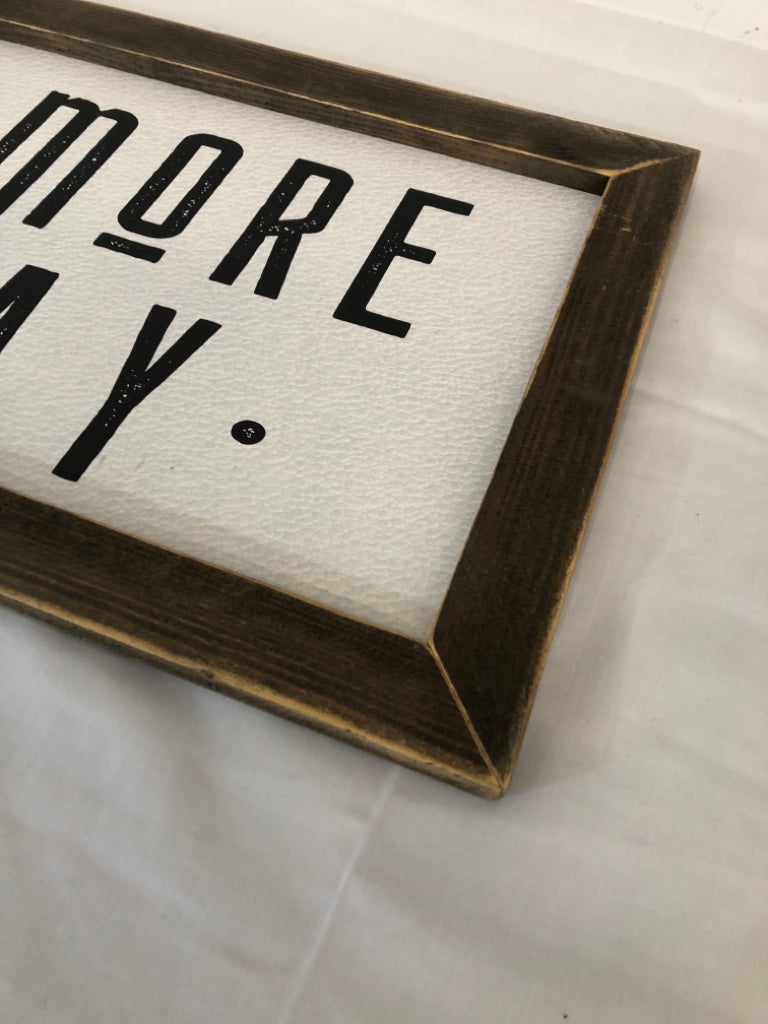 WOOD FRAME LOVE YOU MORE EVERYDAY BLACK LETTERS WHITE BACKGROUND.