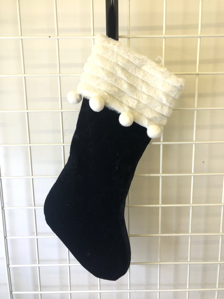 BLACK CHRISTMAS STOCKING.