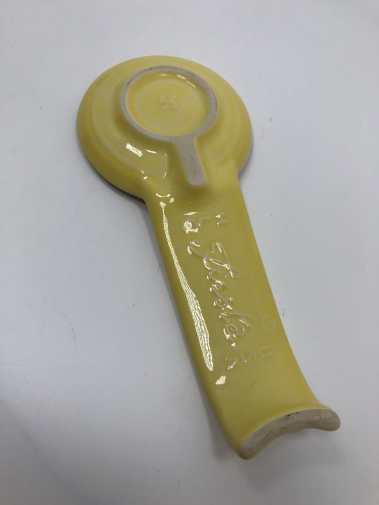 YELLOW FIESTA WARE SPOON REST.