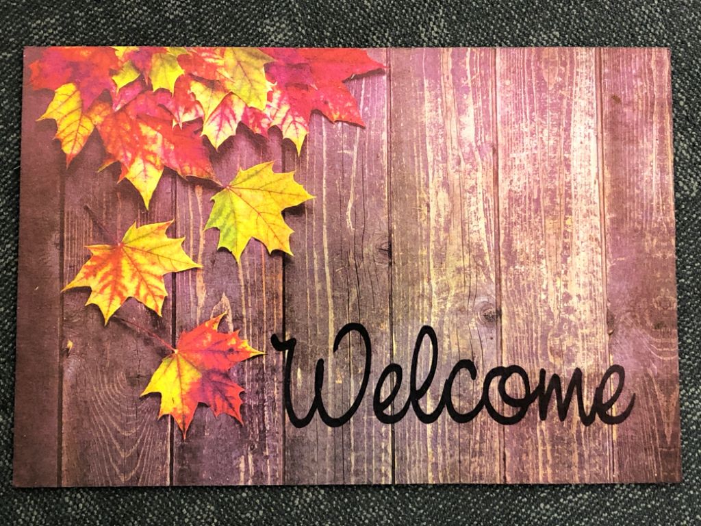 "WELCOME" FALL DOOR MAT.